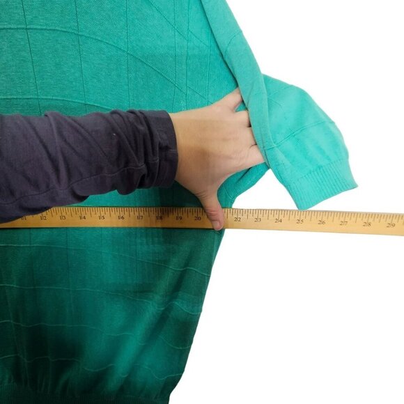 Paul Fredrick Green Textured Silk Knit Lightweight Sweater Half Sleeve Womens L - Picture 8 of 10